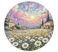 Daisy - Puzzle rotondi da 1000 pezzi, per bambini e adulti, regalo per la famiglia, forma unica, impossibile, regalo di Natale creativo per adolescenti e adulti, 1000 pezzi (67,5 x 67,5 cm)