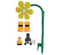 Daisy Sprinkler, Backyard Watering, Lightweight Portable Adjustable Spray Hose Compatible Weather Proof, Water Irrigation for Yard Lawn Outdoor, 26.77x12.99Inches, Yellow, Red, White