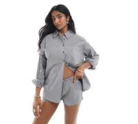 Daisy Street - Camicia oversize squadrata a righe bianche e nere in coordinato-Multicolore 44