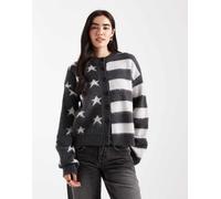 Daisy Street - Cardigan con motivo combinato nero e bianco a stelle e strisce-Multicolore 40