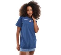 Daisy Street - T-shirt oversize blu navy con stampa "Santa Monica" 38
