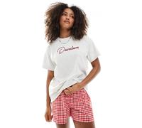 Daisy Street - T-shirt oversize stampata tonalità naturale mélange-Neutro 38