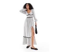 Daisy Street - Vestito lungo a balze a maniche lunghe bianco e nero a quadri-Multicolore 44