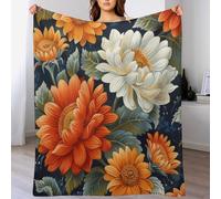 Daisy Sunflower Retro Nature Flower Botanical Copertas Pelosa Lavabile Coperta Plaid Spessa Coperta Flanella Per Campeggio Letto Singolo Divano M