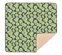 Daisy - Tappetino da gioco pieghevole per bambini, morbido, traspirante, imbottito, per bambini, 127 x 127 cm, colore: verde lime e blu navy