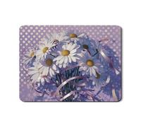 Daisy - Tappetino scolapiatti per bancone della cucina, tappetino in gomma assorbente a pois viola vintage, tappetino di asciugatura floreale primaverile per cucina, bar, protezione 45,7 x 61 cm