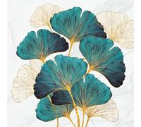 Daisy Tovaglioli di carta velina a 3 veli, motivo fiori primaverili, per decoupage e pranzo, 33 x 33 cm, confezione da 20 (ginkgo biloba oro e smeraldo)