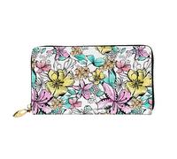 Daisy Verde Stampa Portafoglio In Pelle Per Le Donne Della Borsa Della Moneta Della Cassa Della Cassa Della Borsa Della Borsa, Motivo floreale multicolore, Taglia unica