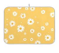 Daisy Yellow Simple Flowers controsoffitto Piatto tappetino per scolapiatti per bancone della cucina grande scolapiatti tappetino 18 x 24