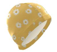 Daisy Yellow Simple Flowers grande nuoto per capelli corti calvi tappi impermeabili per le donne nuoto Protezione dei capelli e riduzione della resistenza gorros para natacion