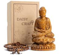 DAISYCRAFTVN Statua di Buddha Shakyamuni in legno, accessori per meditazione, decorazione Feng Shui, regali spirituali zen, decorazione per la casa e l'altare, decorazione per la stanza del Buddha e