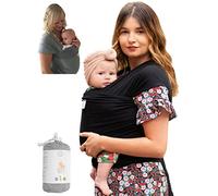 DaisyGro Baby Wrap Carrier, 2 taglie disponibili, misto cotone morbido, grigio o nero