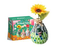 Daity Set fai da te a mosaico per bambini 7 8 6 10 9 11 anni, regalo per ragazze 6-12 anni, set fai da te, per adulti, regali di compleanno per ragazze 6-12 anni, piccolo vaso a mosaico per bambini e