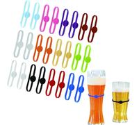 DaiUni 24 Pezzi Segnabicchieri Silicone,segna calici da vino,Segnabicchiere Colorati Riutilizzabili Marcatori di Bevande per Champagne Whisky Martini Drink, Forniture per Decorazioni