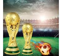 DAIVARNING Trofeo d'oro di Calcio Trofeo di Coppa del Mondo Qatar 2022 Replica della Coppa del Mondo in Resina Raccolta di Souvenir Decorazioni per la Casa Ufficio Regali per Fan (36CM)