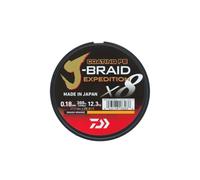 DAIWA J-Braid Expedition X8E, 0,10mm, 6,9kg/15,2lbs, 150m, Smash Orange, Arancione, Lenza Intrecciata, 12550-010
