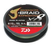 DAIWA J-Braid Expedition X8E, 0,20mm, 16,0kg/35,3lbs, 300m, Dark Green/Verde Scuro, Lenza Intrecciata, 12551-120