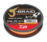 DAIWA J-Braid Expedition X8E 0,22mm 19,5Kg 300m Smash Arancione Cavo Intrecciato