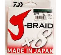 DAIWA J BRAID X8 0,24MM 300MT DARK GREEN (VERDE SCURO)