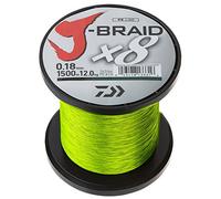 DAIWA J- Braid X8, Chartreuse, 0,22 mm, 17,0 kg, 1500 m, lenza da pesca intrecciata rotonda