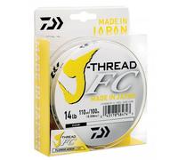 Daiwa Filo da Pesca J-Thread FC Fluorocarbon 100 m 110 YD 0.352 mm 16 lb Fluorocarbon Ideale per Tutte Le Tecniche di Pesca Spinning Surfcasting Trota Bolognese Lago Invisibile in Acqua Resistente al