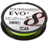 Daiwa Tournament X8 Braid EVO+ 0,16Mm 12,2Kg 135M Chartreuse Filo Intrecciato