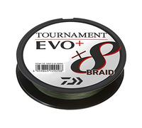 Daiwa Tournament X8 Braid EVO+ 0.16mm, 12.2kg/26.8lbs, 135m Verde Scuro, Filo da Pesca Trecciato, 12760-016