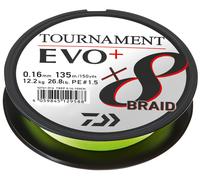 DAIWA Tournament x8 Braid EVO+, chartreuse, lenza intrecciata