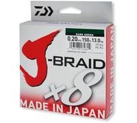 Daiwa, trecciato J-Braid X8, 300 m multicolore, lenza, Multi-coloured, Dm: 0,18mm