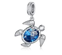 Daixiya Ciondoli a forma di animale per braccialetto, in argento Sterling 925, a forma di mucca, mucca, manta, bassotto, tartaruga, capibara, germano reale, gioielli da donna
