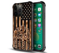 DAIZAG Compatible with Case for iPhone 14 Plus, Wood Grain American Flag Lion iPhone 14 Plus Cases for Man Woman, All-Round Protection Shockproof Ant