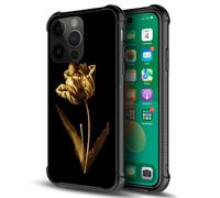 DAIZAG Compatible with Case for iPhone 14 Pro, Art Golden Rose iPhone 14 Pro Cases for Man Woman, All-Round Protection Shockproof Anti-Scratches TPU