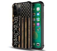 DAIZAG Compatible with Case for iPhone 14 Pro, We The People USA Flag Wood Grain American Flag iPhone 14 Pro Cases for Man Woman, All-Round Protectio