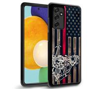 DAIZAG Compatible with Samsung Galaxy A13 5G Case,Wood Grain Flag Firefighter American Flag 002 for Man Woman, All-Round Protection Shockproof Anti-S