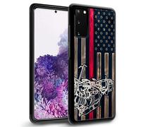 DAIZAG Compatible with Samsung Galaxy S20 Plus Case,Wood Grain Flag Firefighter American Flag 002 for Man Woman, All-Round Protection Shockproof Anti