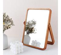 DaizySight Specchio da Tavolo per Trucco, Specchio Legno Rustico Decorativo - Rettangolare Rosso Marrone