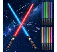 DAJASD 2 Pezzi Spada Laser, 12 Colori Spade Laser, 2 in 1 Spada Luminosa a LED con modalità FX Suono, Telescopiche Perfetto Come Regalo di Halloween e Natale Adulti e Bambini di Ruolo Che Gioca