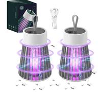 DAJASD 2PCS Lampada Antizanzare, 2 En 1 Lampada Zanzariera Elettrica, Portatile Buzzbug Mosquito Killer, Ammazza Zanzare Elettrico, Lampada Zanzare Ricaricabile per Casa Patio Giardino Campeggio
