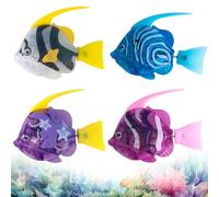 DAJASD 4 Pezzi Robot Pesce Robo Pesce per Bambini Robo Fish, Pesce Elettrico con Luminoso, Pesce Vasca Da Bagno Giocattoli Elettrici Pesci Galleggianti Giocattoli per Bambini Animali Domestici