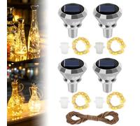 DAJASD 4 Pezzi Solari Luci Per Bottiglie, 2m 20 Led LED Led Tappo Con Luci Per Bottiglie Di Vino, Le Lucine Per Bottiglia Per Festa, Giardino, Matrimonio, DIY
