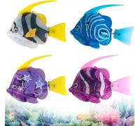 DAJASD 4pcs Robot Fish Vasca Da Bagno Robo Pesce per Bambini, Robo Fish, Pesce Elettrico con Luminoso, Pesce Vasca Da Bagno Giocattolo Elettrico, Giocattolo Galleggiante per Bambini Animali Domestici