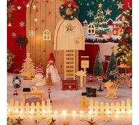 DAJASD 50 Pezzi Porta Elfo Natale Kit, Set Porta Elfo Natalizi, Kit Porta dell Elfo Gnomo di Natale con Albero di Natale, Ghirlanda, Scopa, Lucerna, Stivali, Stampelle, Bambini Regalo di Natale
