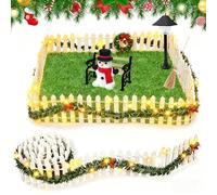 DAJASD 6 Pcs Mini Recinzione per Giardino, Staccionata in Legno con Luce a LED, Miniatura Recinto per Albero di Natale per Giardino Delle Fate, Casa Delle Bambole, Bonsai, Accessori per Micro Paesaggi