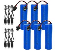 DAJASD Batteria 18650, 6 pezzi 3.7 Volt 18650, batteria agli ioni di litio 1200 mAh, ricaricabile con spina SM-2P e caricatore USB, batteria 18650 per auto telecomandata, robot