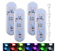 DAJASD Illuminazione interna a LED per auto, 4 pezzi, magnetici per auto, con 7 colori, ricaricabili tramite USB, luce touch