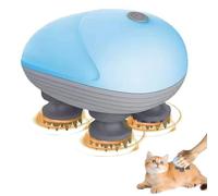 DAJASD Massaggiatore Cuoio Capelluto, Massaggiatore elettrico cuoio capelluto, Portatile per Cani e Gatti, IPX7 con 4 testine impastatrici, per Alleviare i Muscoli Rigidi e TesiBianco