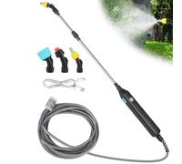 DAJASD Pompa Irroratrice a Batteria, Spruzzatore Elettrico con Tubo da 3 M e 3 ugelli Regolabili, Nebulizzatore Piante, Spruzzatore Forte per Erbacce da Giardino e Prato (Lancia a Spruzzo da 5 V)