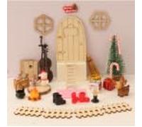 DAJASD Set di 36 porte a gnomo, accessori per Natale, porta del gnomo, set completo con accessori, stivali, cassetta delle lettere, albero di Natale, scopa per gnomi, scala, regalo fai da te