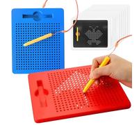 DAJASD Tavola da disegno magnetica 2 pezzi, disegno magnetico tablet, tablet magnetico con penna e sfere giocattoli educativi regalo per bambini da 3 anni (rosso, blu)