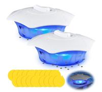 DAJASD Trappola per pulci per casa, 2 trappole per pulci e cimici con 4 modalità di luce, leggera, adesiva con 20 adesivi, omnidirezionale, per soggiorno, camera da letto, cameretta dei bambini